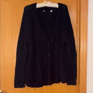 Women's Dark Navy Cable Knit Sweater
